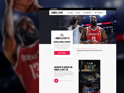 NBA Live 18 Redesign layout live nba sports web design