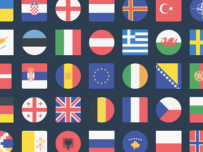 The Flags of Europe Icon Set europe flags icons illustration illustrator png vector