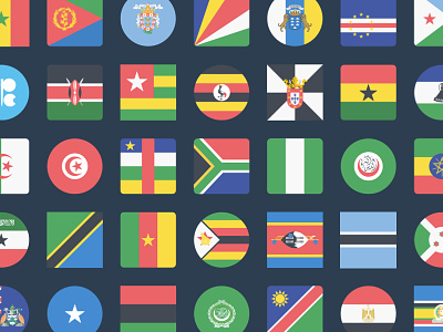 The Flags of Africa Icon Set africa flags icons illustration illustrator png vector
