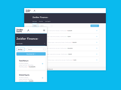 Zeidler Swift interface app blue clean design digital digital product flat interface ui web white