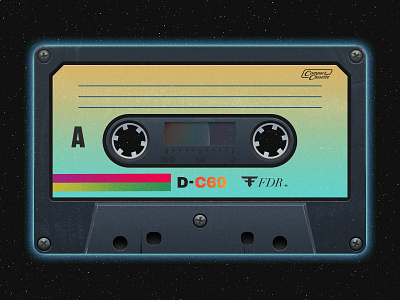 Cassette 80s artwork cassette cassette tape dystopian illustration illustrator neon outrun photoshop retro retrowave synthwave