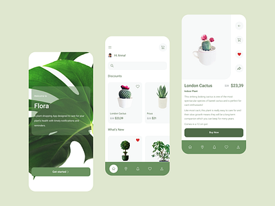 Flora Shopping App app design ui ux