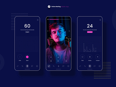 Social Media Voice Sharing Mobile App media mobile app social ui ux design
