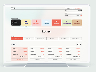 Loan Web App | Dashboard Design banking colorful dashboard design loan ui ux design web app