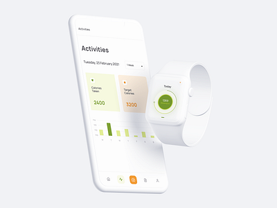 AR Calories Management Apple Watch Responsive | Mobile App apple watch ar augmented reality calories dashboard design food ios app management mobile app ui ux design