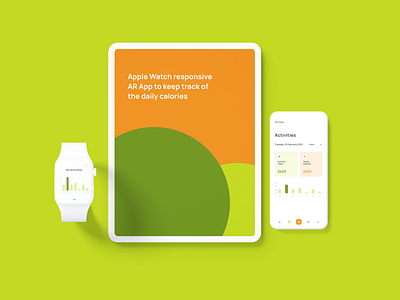 AR Calories Management Apple Watch Responsive | Mobile App apple watch ar augmented reality calories dashboard design e commerce food health ios app management mobile app responsive ui ux design website design