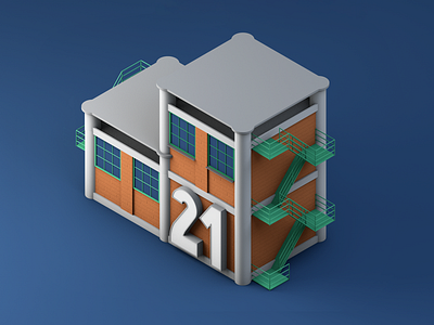 Zlin 3d 3d art illustration isometric