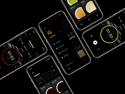 TEA:MER brewing dark mode design tea timer ui ux