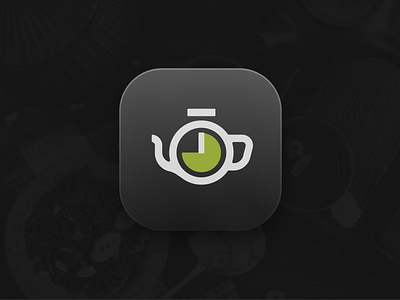 TEA:MER icon app design glass icon logo tea timer