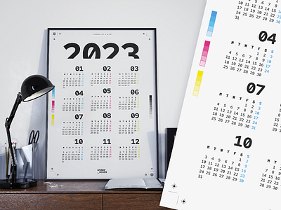 Calendar 2023 brutalist calendar cmyk contrast date graphic design minimal poster print typographic