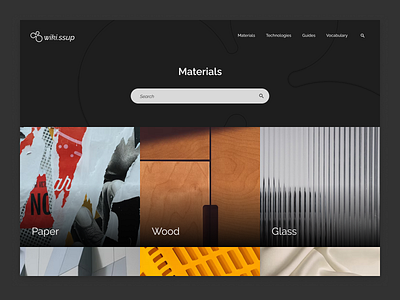 wiki.ssup dark design grid minimalism squares ui ux webdesign