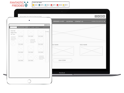 Wireframes for Dog Adoption Org