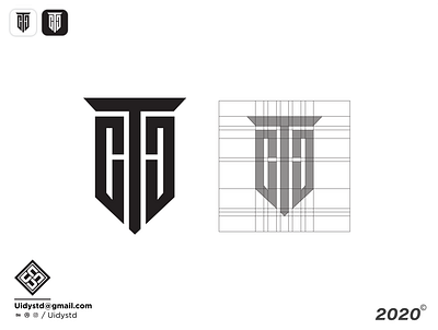 CTC Monogram Shield branding design flat logo minimal monogram type
