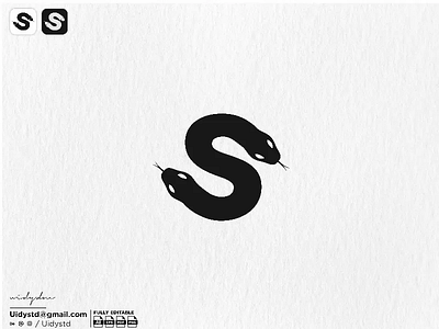 S Snake Logo animal logo monogram s logo s snake s snake logo snake uidystd widydm