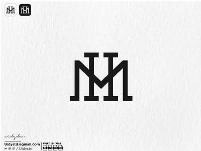 MH / HM Monogram Logo branding design flat hm logo hm monogram hm monogram logo illustration logo mh logo mh monogram mh monogram logo minimal monogram type ui uidystd vector widydm
