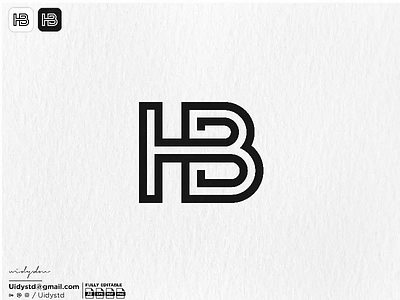 HB Monogram Logo branding design flat hb logo hb monogram hb monogram logo illustration logo logo for sale minimal monogram type ui uidystd vector widydm