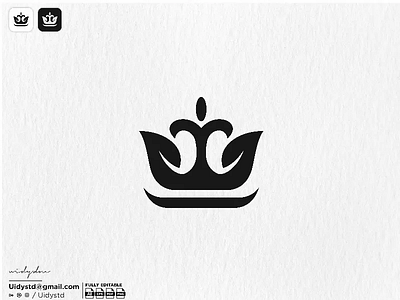 Crown Leaf Logo branding crown crown leaf logo design flat illustration leaf logo logo for sale minimal monogram type ui uidystd vector widydm
