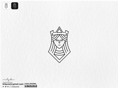 Queen Monoline Logo branding design flat illustration logo logo for sale minimal monogram monoline queen queen monoline logo type ui uidystd vector widydm