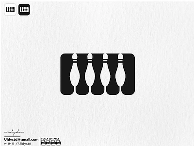 Piano Bowling Logo bowling branding design flat illustration logo logo for sale minimal monogram piano piano bowling logo type ui uidystd vector widydm