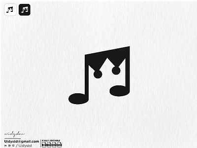 Music Crown Logo branding crown design flat illustration logo logo for sale minimal monogram music music crown logo type ui uiydstd vector widydm