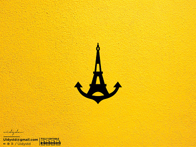 Anchor Eiffel Logo anchor anchor eiffel logo branding design eiffel flat illustration logo minimal monogram paris type ui uidystd vector widydm