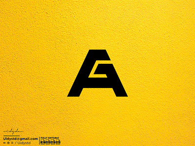 AG Monogram Logo ag ag monogram logo branding design flat illustration lettering logo minimal monogram type ui uidystd vector widydm