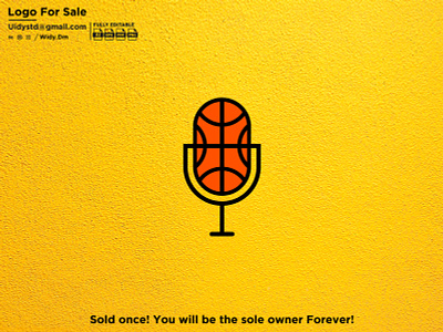Basketball Podcast Logo basketball basketball podcast logo branding design flat illustration logo logo for sale minimal monogram podcast type ui uidystd vector widydm