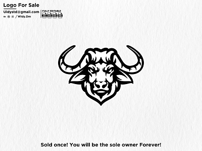 Buffalo Logo animal animal logo branding buffalo buffalo logo design illustration logo logo for sale mascot mascot logo minimal monogram restaurant logo type ui vector