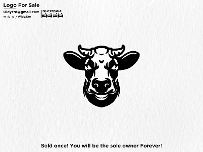 Cow Logo animal animal logo branding cattle cattle logo cow cow logo design farm farm logo illustration logo logo for sale mascot mascot logo minimal monogram pet pet logo type