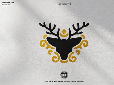 Deer Ornament Logo abstract logo brand identity branding deer deer ornament logo design emblem heraldry illustration logo logo design logo for sale minimal minimal logo design monogram ornament shield type ui vector