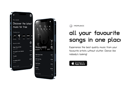 Music player Landing Page