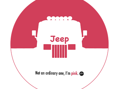 Sticker for my friend, Not an ordinary one! art cafe car illustration jeep logo pink sticker