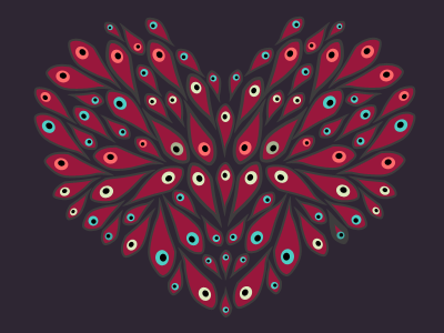 Fish Heart color fun pattern