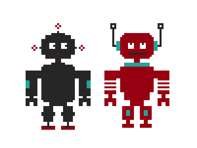 Robot fun pixels shape