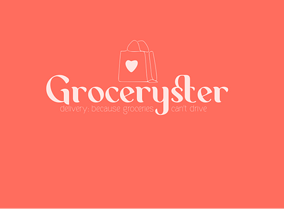 Groceryster - Grocery Delivery Mockup branding design dribbleweeklywarmup flat grocery store lettering minimal type typography weekly challenge