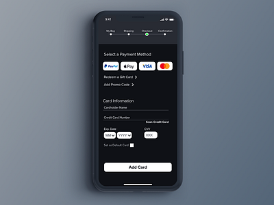 #DailyUI Day 02 - Credit Card Checkout app application ui checkout creditcard design mobile ui ui ui design