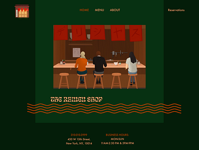 "The Ramen Shop" Homepage design homepage illustration ui design web design website