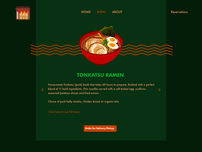 The Ramen Shop Menu design illustration ui design webdesign