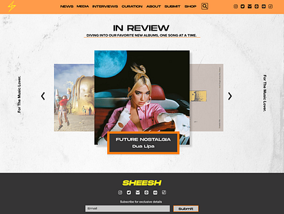 Design for a page that reviews music albums design music slider design ui design webdesign