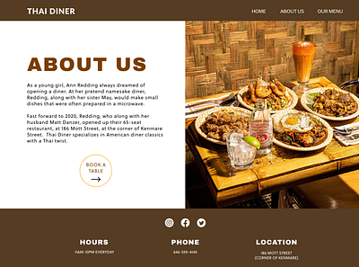 Thai Diner "About" Page design ui webdesign