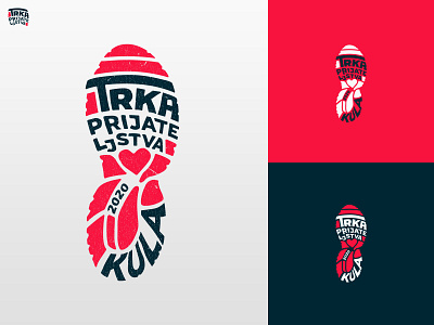 Trka prijateljstva flat logo logo design logodesign logos marathon serbia vector