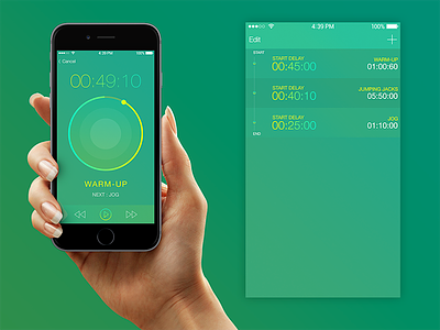 UI design for timer app