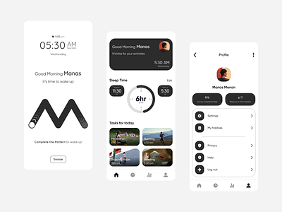 Wakio - Alarm App app application concept design graphic design inter mobile ui