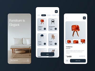 Furniture Mobile App app application chair concept design furniture furniture app graphic design mobile order sofa ui