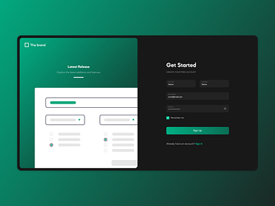 Login & Sign Up Page - Dark Mode