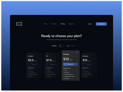 Pricing Page UI amount annually concept design logo monthly payment pricing pricing page subscription ui web webapp