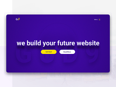 Gud9 Page branding design landing page minimal photoshop typography ui ux web