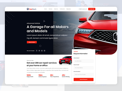 Car Wash Template auto auto care auto detailing autowash body shop car car cleaning car maintenance service car repair carwash detail detailing online booking wash