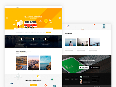 Travel branding clean design landing page listing minimal modern one page ui ux