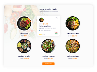 Food clean design grid listing minimal modern typography ui ux